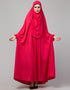Trendy Rani Pink Extra Nose Piece Head To Toe Free Size Jilbab Side View