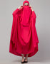Trendy Rani Pink Extra Nose Piece Head To Toe Free Size Jilbab Front View