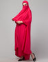 Trendy Rani Pink Extra Nose Piece Head To Toe Free Size Jilbab Close-up View