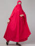 Trendy Rani Pink Extra Nose Piece Head To Toe Free Size Jilbab Back View