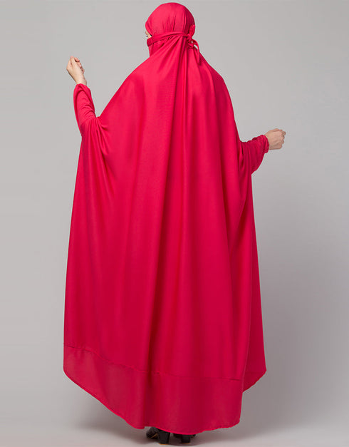 Trendy Rani Pink Extra Nose Piece Head To Toe Free Size Jilbab Variation Views