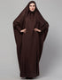Muslimah Smoking Sleeve Tie at Back Ready To Wear Instant Full Size Jeresy JiIbab Front View