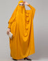 Chic Smoking Sleeve Tie at Back Ready To Wear Instant Full Size Jeresy JiIbab In Musturd Front View