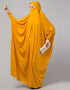 Chic Smoking Sleeve Tie at Back Ready To Wear Instant Full Size Jeresy JiIbab In Musturd Close-up View