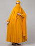 Modern Extra Nose Piece Head To Toe Free Size Jilbab In Musturd Color Back View