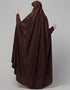 Dubai Extra Nose Piece Head To Toe Free Size Jilbab In Brown Color Additional Angles
