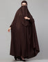 Dubai Extra Nose Piece Head To Toe Free Size Jilbab In Brown Color Close-up View