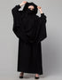 Modern Two piece Gathered Khimar and abaya In Black Additional Angles