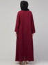 Muslimah Basic Abaya with Zipper for Everyday Life In the Color Maroon