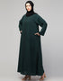 Trendy Basic Abaya with Front Zip for Everyday Comfort In the Color Green
