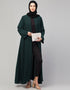 Trendy Basic Abaya with Front Zip for Everyday Comfort In the Color Green