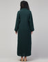 Chic Abaya with a coat collar and buttoned front in self-fabric In the Shade of Green