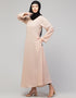 Islamic Abaya in a Round Neckline and A-line Style for Everyday Comfort In the Shade of Skin