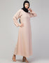 Islamic Abaya in a Round Neckline and A-line Style for Everyday Comfort In the Shade of Skin