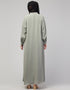 Modest Abaya with Round Neckline and A-line Silhouette for Daily Wear In the Color Sage Green
