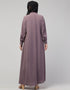 Muslim Abaya with a simple design and front opening In the Shade of Lt Purple