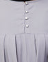 Trendy Smoking sleeve abaya with pleats at the chest for a stylish Sky Grey