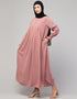 Dubai Abaya with pleats and bell sleeves stylish look In the Shade of Lt Pink