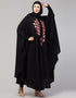 Muslim Smoking Sleeve Resham Embroidery Irani Kaftan In the Shade of Black