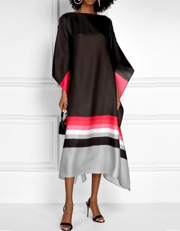 Black Soft Satin Silk Kaftan