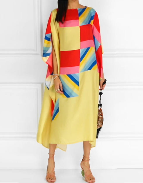 Yellow Soft Satin Silk Kaftan