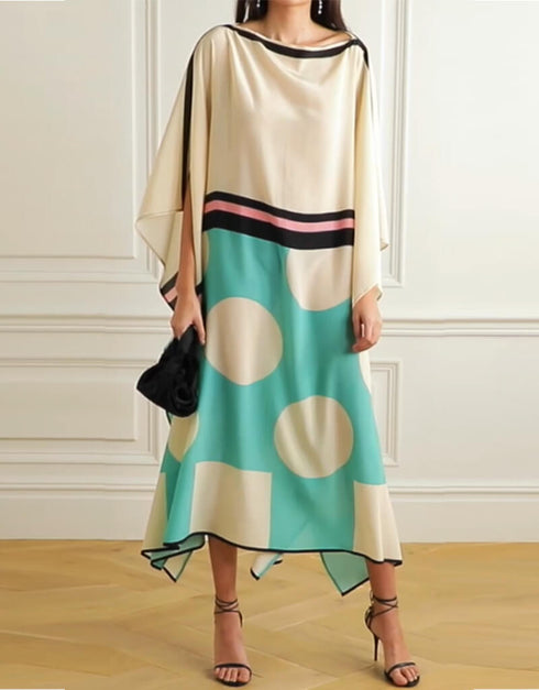 Cream Soft Satin Silk Kaftan