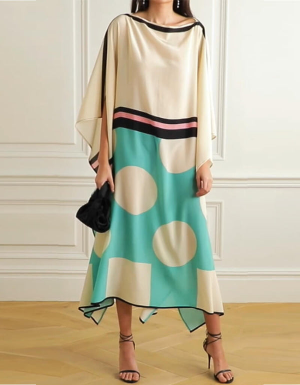 Cream Soft Satin Silk Kaftan