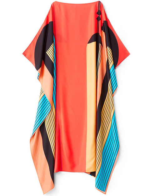 Peach Fancy Soft Satin Silk Kaftan