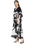 Black And White Fancy Soft Silk Crepe Kaftan Back View