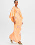 Peach Fancy Soft Satin Silk Kaftan Back View