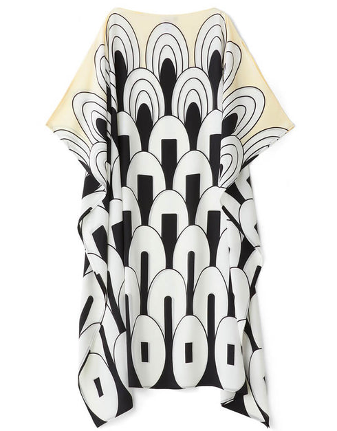 Black And White Fancy Soft Silk Crepe Kaftan buy casual kaftan online