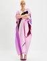 Pink Fancy Soft Satin Silk Kaftan Closure View
