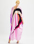 Pink Fancy Soft Satin Silk Kaftan Back View