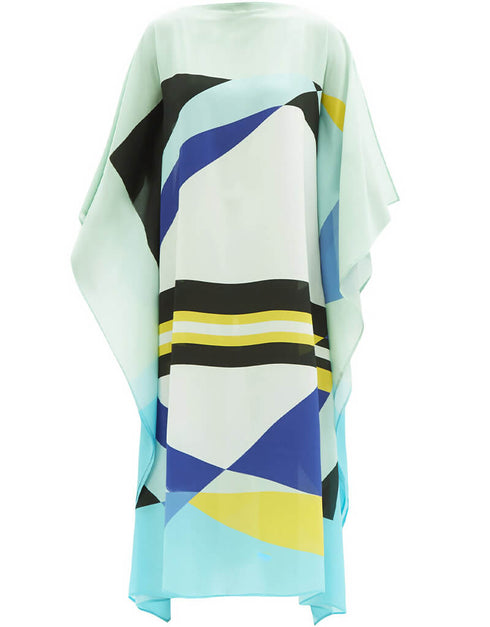 Blue Fancy Chelsea Georgette Kaftan Buy Luxury Silk Kaftan Online