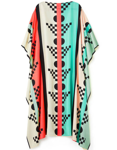 Multi Fancy Soft Satin Silk Kaftan buy casual kaftan online