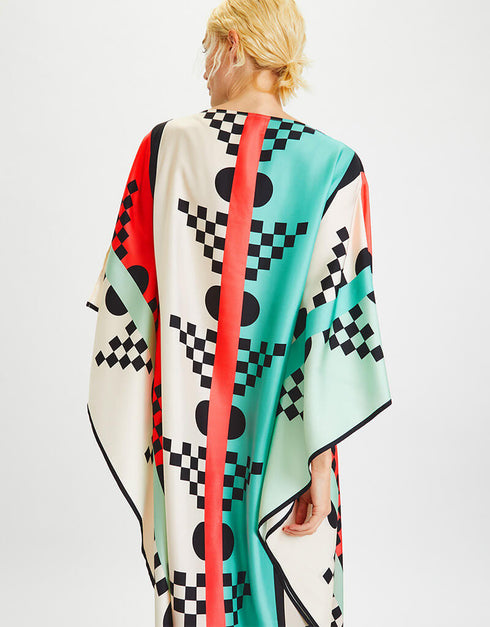 Multi Fancy Soft Satin Silk Kaftan buy casual kaftan