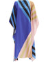 Blue Fancy Soft Satin Silk Kaftan Closure View
