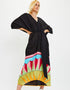 Black Fancy Chelsea Georgette Kaftan Closure View