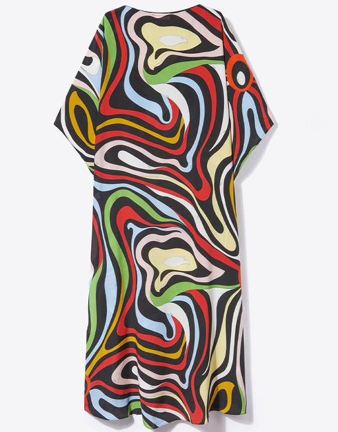 Multi Silk Crepe Kaftan Buy pretty Kaftan