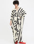 Black & White French Moss Kaftan Closure View