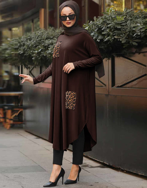 Brown Latest Printed Kaftans Back View