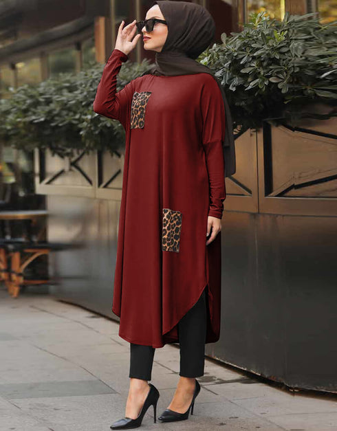 Maroon Latest Printed Kaftans Closure View