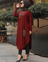 Maroon Latest Printed Kaftans Closure View
