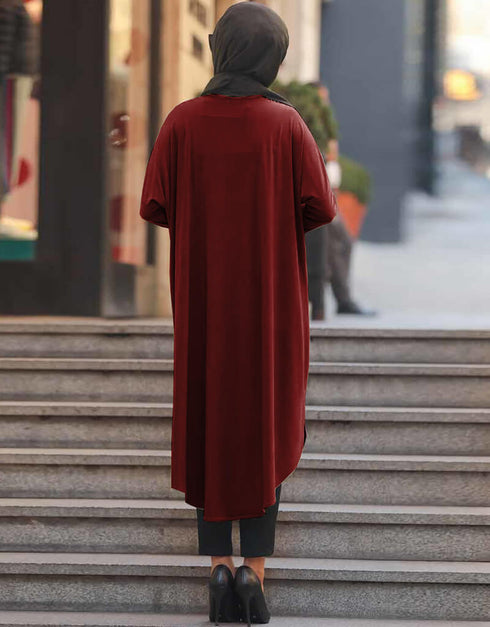 Maroon Latest Printed Kaftans Closure View