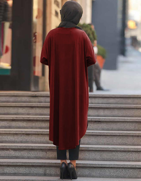 Maroon Latest Printed Kaftans Closure View