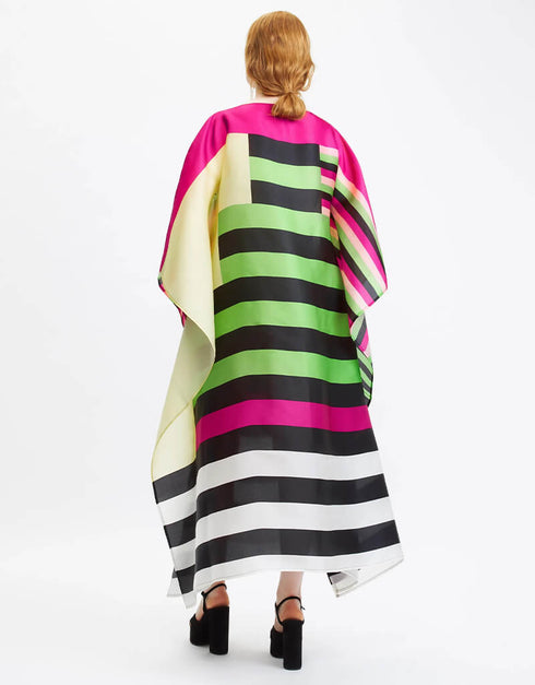 Lime Green Latest Printed Wide Width Kaftan Back View