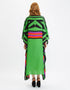Mid Green Latest Printed Maxi Dress Closure View