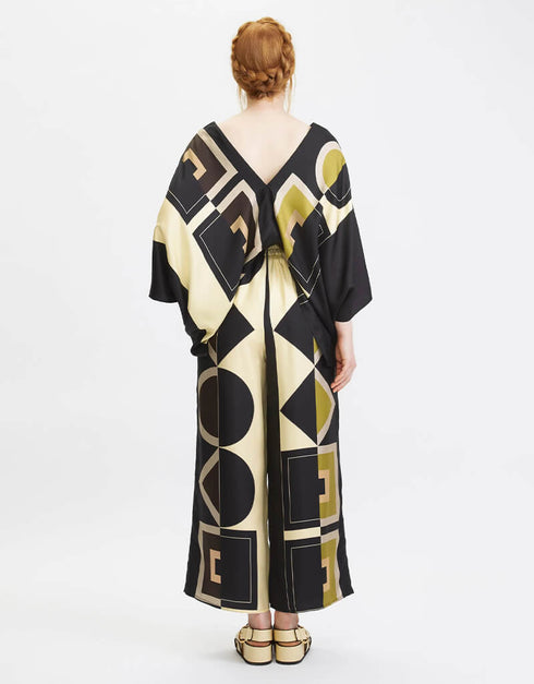 Black Latest Printed Maxi Dress Closure View