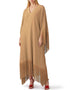 Beige V-Neck Style Fringed Kaftans Closure View