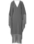 Grey V-Neck Style Fringed Kaftans Back View